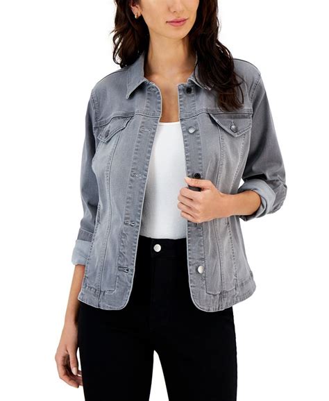 petite stretch denim jacket.